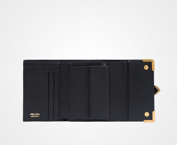 2017新作 PRADA プラダスーパーコピー Gold金具がポイント 二つ折りウォレット1MH840_2EJB_F0002